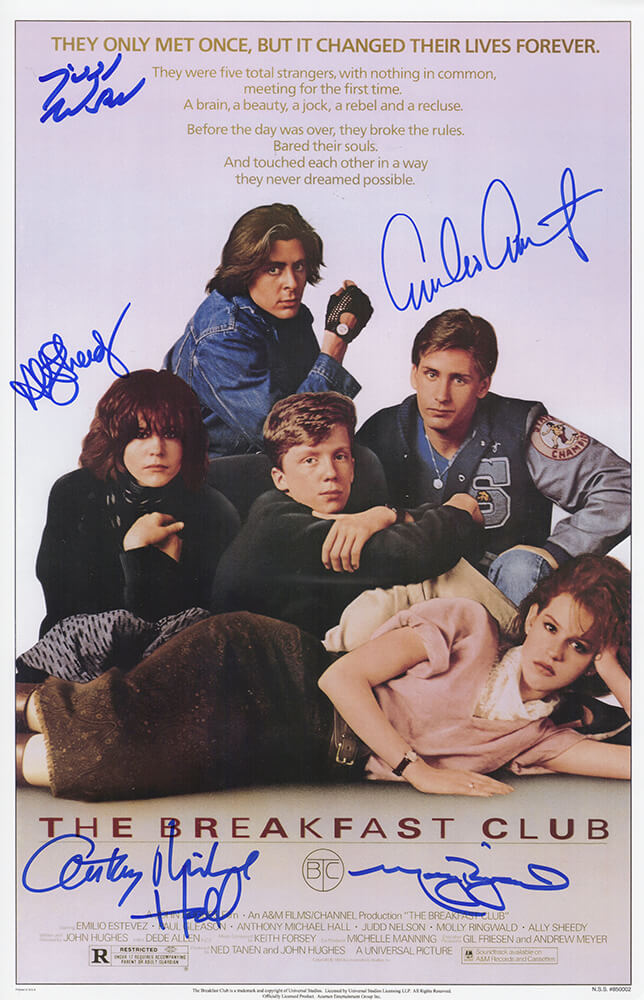 Picture of Schwartz Sports Memorabilia BREPST505 11 x 17 in. The Breakfast Club Cast Signed The Breakfast Club Movie Poster