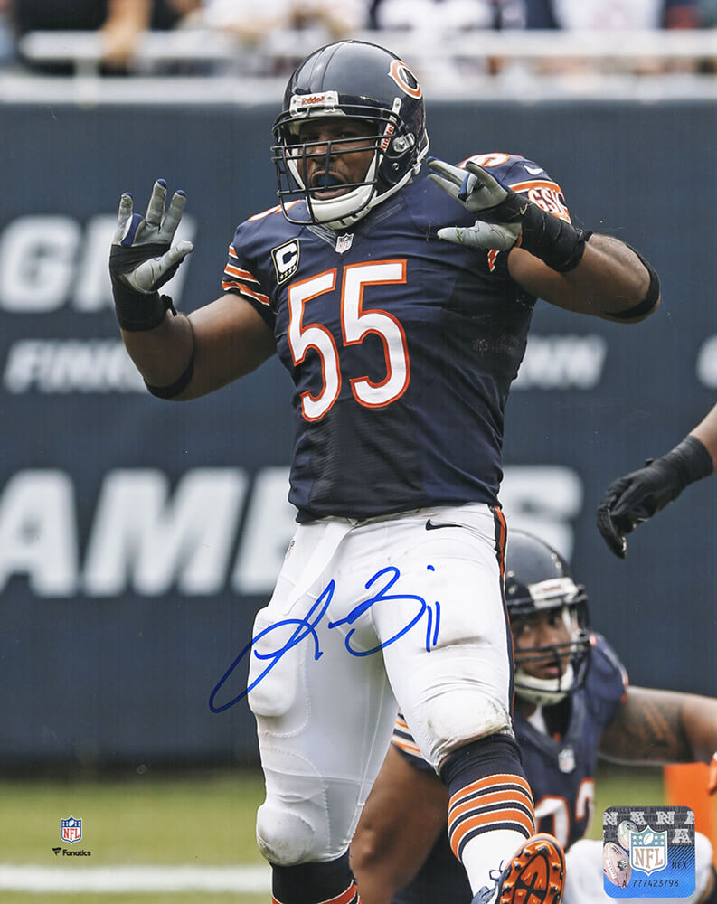 BRI08P300 8 x 10 in. Lance Briggs Signed Chicago Bears Jersey Photo, Navy -  Schwartz Sports Memorabilia