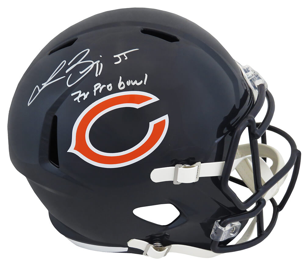 Picture of Schwartz Sports Memorabilia BRIREP301 Lance Briggs Signed Chicago Bears Riddell Full Size Speed Replica Helmet&#44; 7x Pro Bowl Inscription