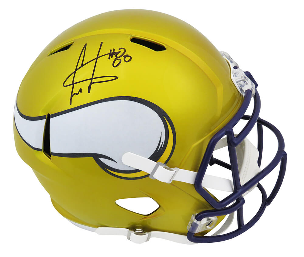 Picture of Schwartz Sports Memorabilia CARREP321 NFL Cris Carter Signed Minnesota Vikings Flash Riddell Full Size Speed Replica Helmet