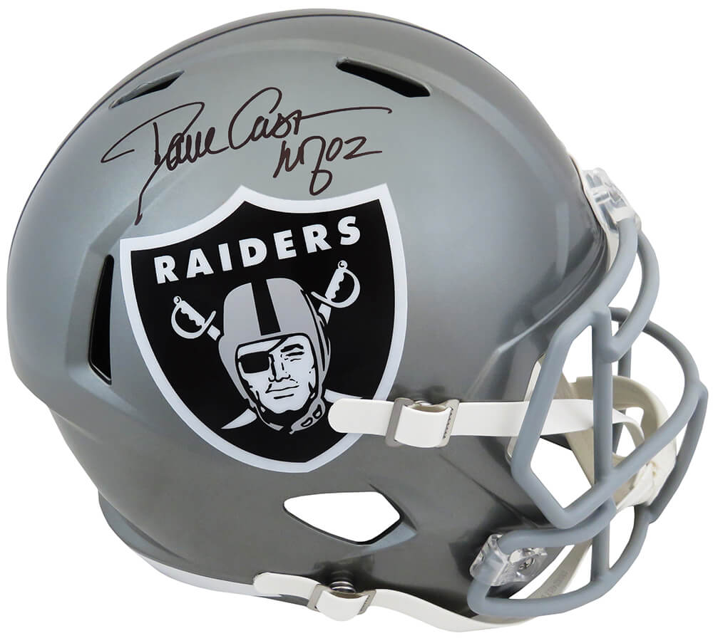 Picture of Schwartz Sports Memorabilia CASREP302 Dave Casper Signed Oakland Raiders Flash Riddell Full Size Speed Replica Helmet&#44; HOF02 Inscription