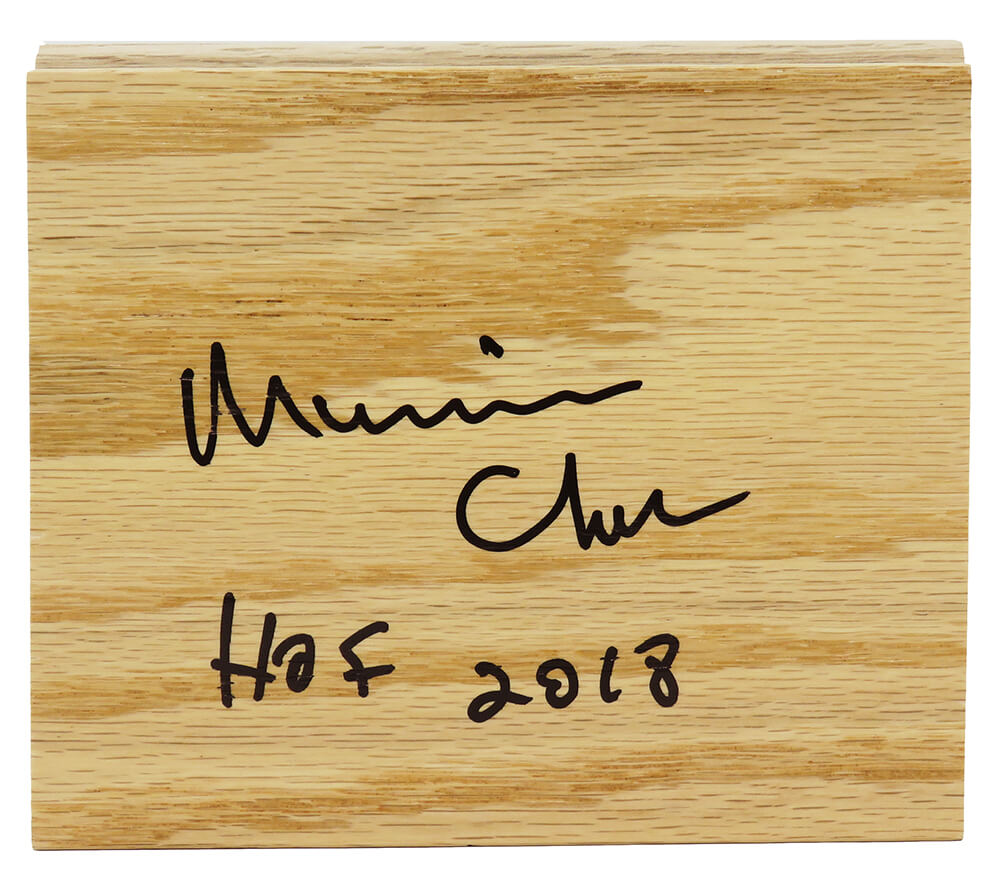 CHEFLO200 5 x 6 in. Maurice Cheeks Signed Floor Piece, HOF18 Inscription