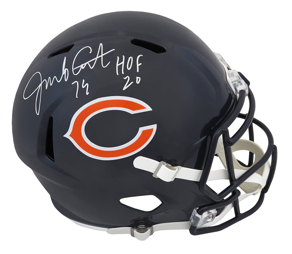 Picture of Schwartz Sports Memorabilia COVREP302 Jim Covert Signed Chicago Bears Riddell Full Size Speed Replica Helmet&#44; HOF20 Inscription