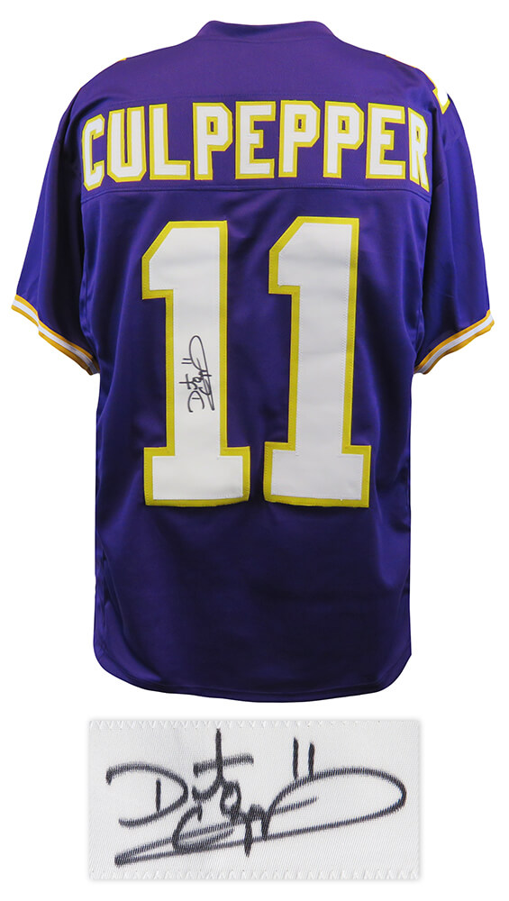 CULJRY312 Daunte Culpepper Signed Throwback Football Jersey, Purple
