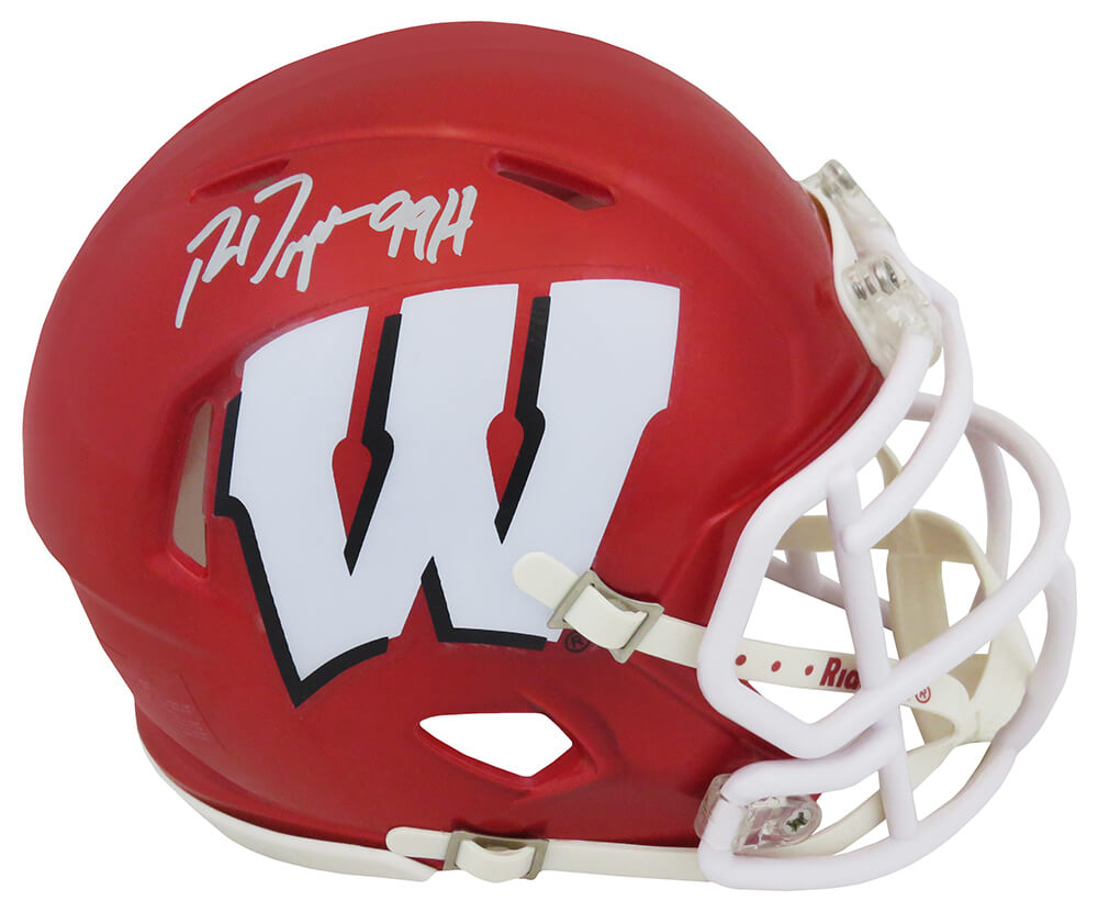 Picture of Schwartz Sports Memorabilia DAYMIN308 Ron Dayne Signed Wisconsin Badgers Flash Riddell Speed Mini Helmet&#44; 99H Inscription