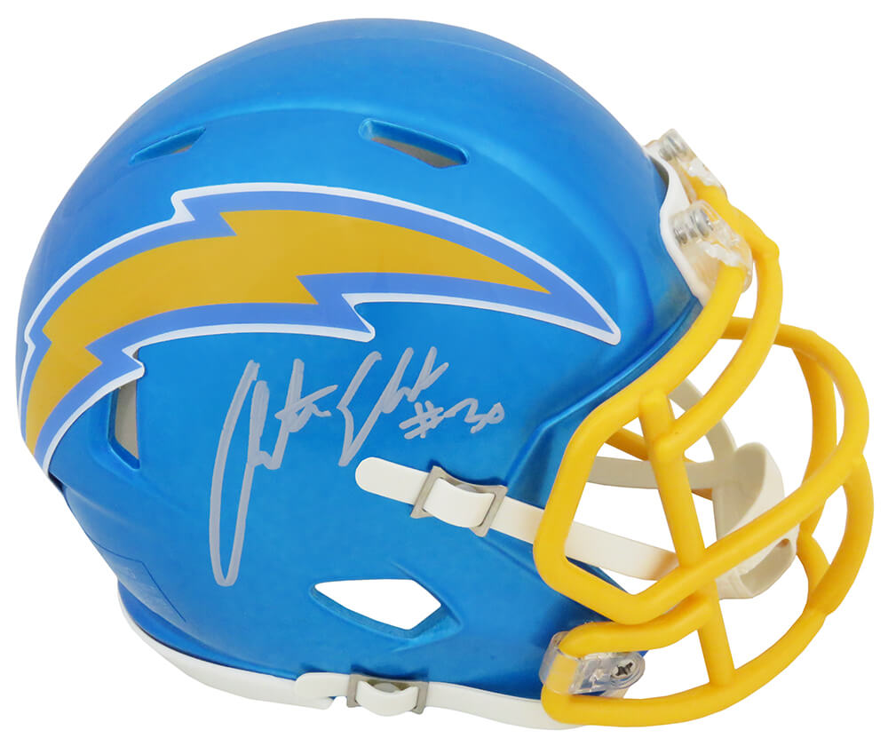 Picture of Schwartz Sports Memorabilia EKEMIN304 Austin Ekeler Signed Los Angeles Chargers Flash Riddell Speed Mini Helmet