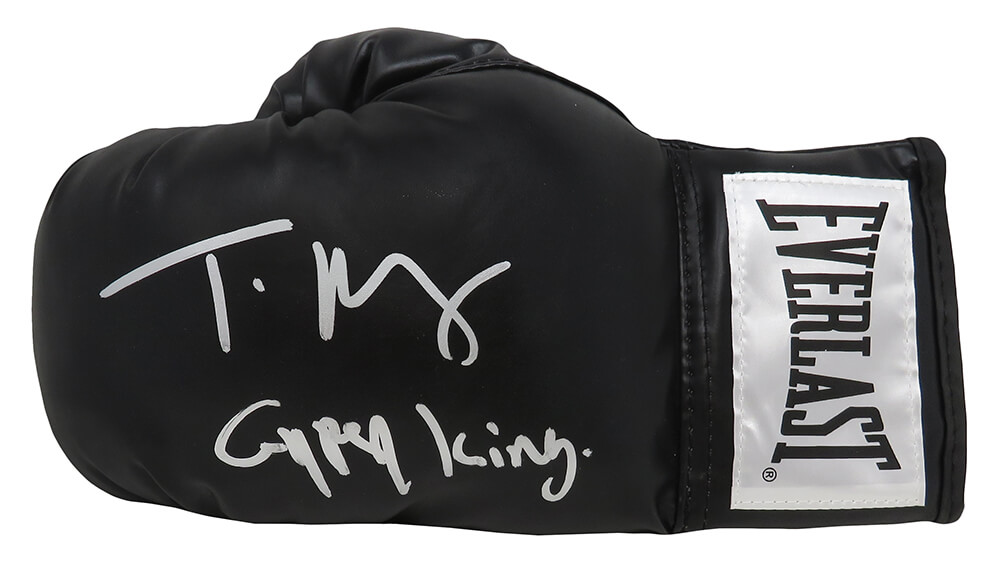 Picture of Schwartz Sports Memorabilia FURGLV501 Tyson Fury Signed Everlast Full Size Boxing Glove&#44; Black - Gypsy King - JSA Authentication