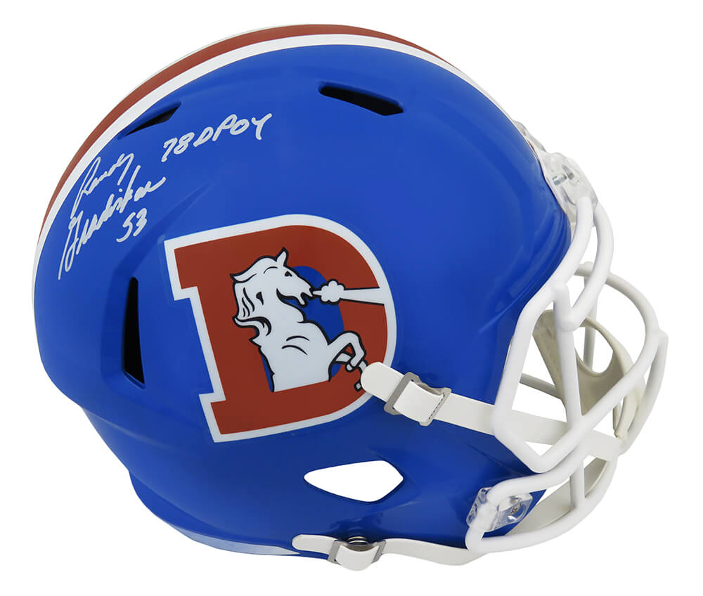 Picture of Schwartz Sports Memorabilia GRAREP315 Randy Gradishar Signed Denver Broncos Throwback D Logo Riddell Full Size Speed Replica Helmet, DPOY78 Inscription