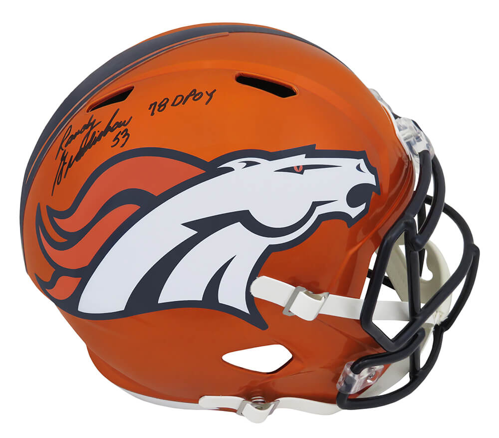 Picture of Schwartz Sports Memorabilia GRAREP316 Randy Gradishar Signed Denver Broncos Flash Riddell Full Size Speed Replica Helmet&#44; DPOY78 Inscription