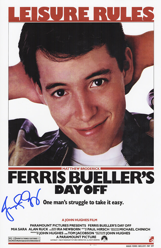 GREPST506 11 x 17 in. Jennifer Grey Signed Ferris Buellers Day Off Movie Poster -  Schwartz Sports Memorabilia