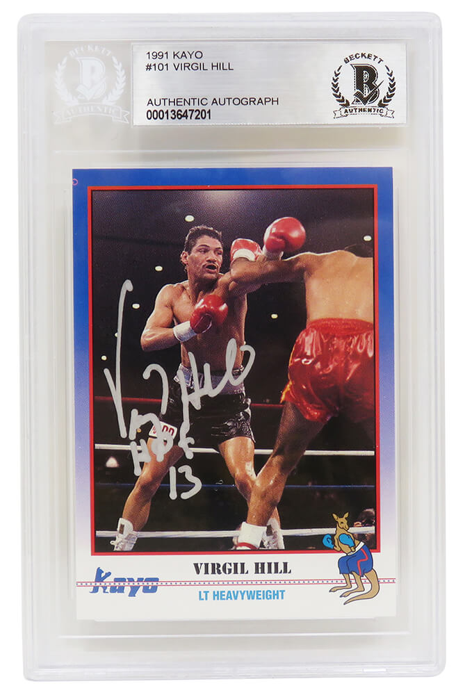 Picture of Schwartz Sports Memorabilia HILCAR501 Virgil Hill Signed 1991 Kayo Boxing Trading Card, Number 101 - HOF13 - Beckett Encapsulated