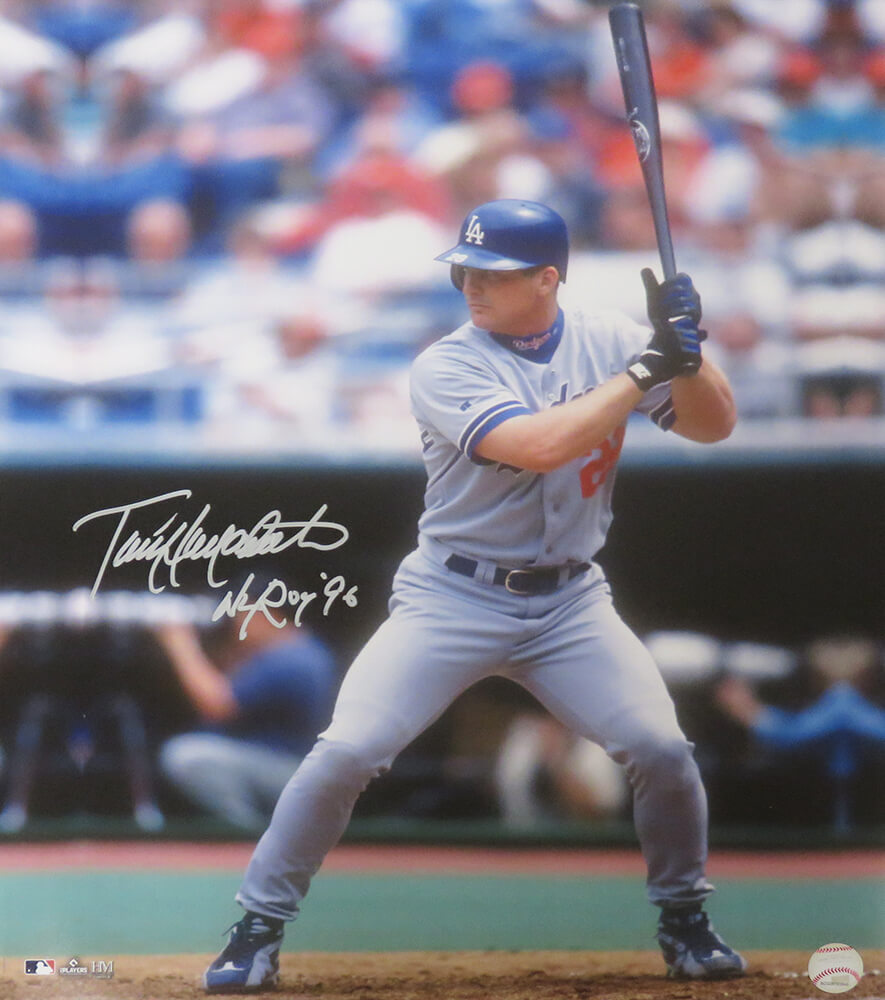 HOL16P100 16 x 20 in. Todd Hollandsworth Signed Los Angeles Dodgers Batting Action Photo with NL ROY 96