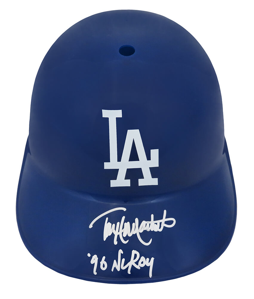 Picture of Schwartz Sports Memorabilia HOLBTH100 Todd Hollandsworth Signed Los Angeles Dodgers Souvenir Replica Baseball Batting Helmet, NL ROY 96 Inscription