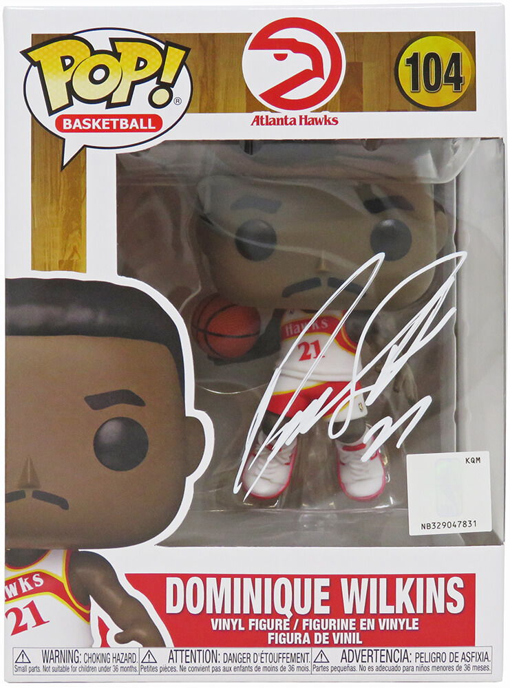 WILFUN200 Dominique Wilkins Signed Atlanta Hawks NBA Funko Pop Doll No.104