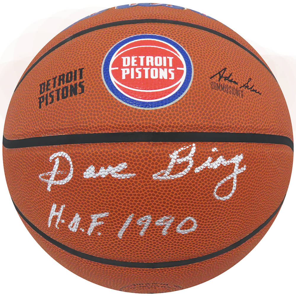 BINBSK218 Dave Bing Signed Wilson Detroit Pistons Logo NBA Basketball with HOF 1990 -  Schwartz Sports Memorabilia