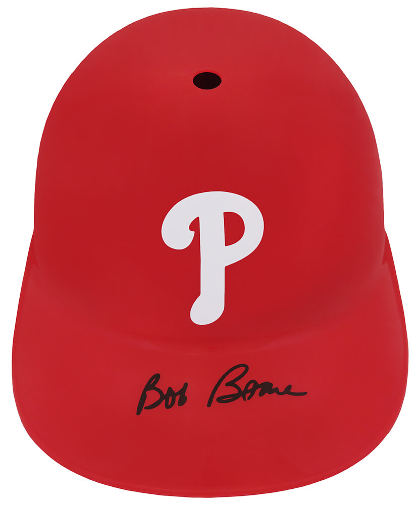 Picture of Schwartz Sports Memorabilia BOOBTH100 Bob Boone Signed Philadelphia Phillies Replica Souvenir Batting Helmet