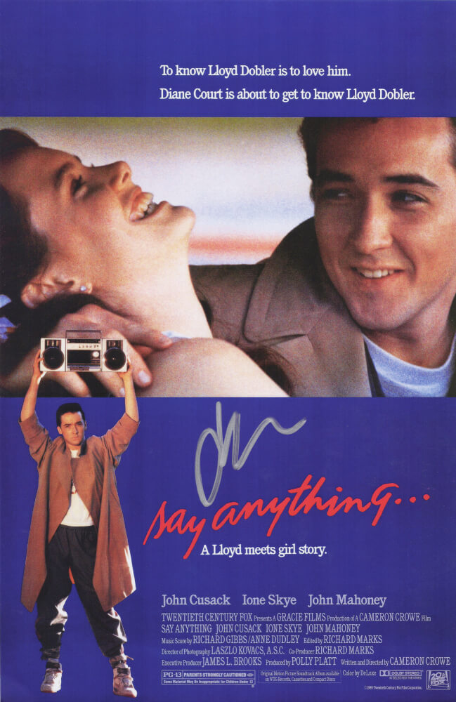 Picture of Schwartz Sports Memorabilia CUSPST504 John Cusack Signed Say Anything 11 x 17 in. Movie Poster