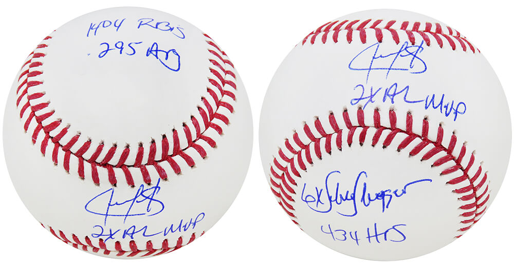 GONBSB103 Juan Gonzalez Signed Rawlings Official MLB Baseball with 5 Stats