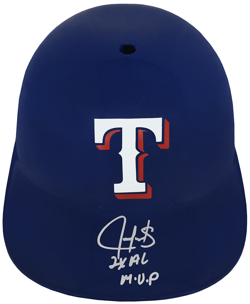GONBTH100 MLB Juan Gonzalez Signed Texas Rangers Replica Souvenir Batting Helmet with 2x AL MVP
