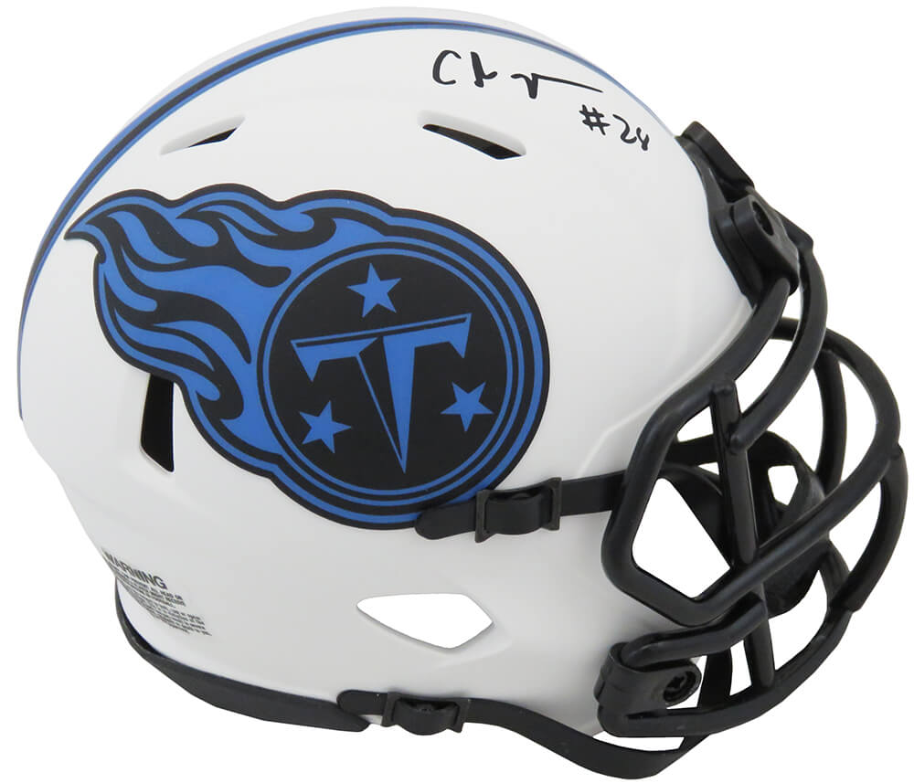 JOHMIN303 NFL Chris Johnson Signed Tennessee Titans Lunar Eclipse Riddell Speed Mini Helmet -  Schwartz Sports Memorabilia