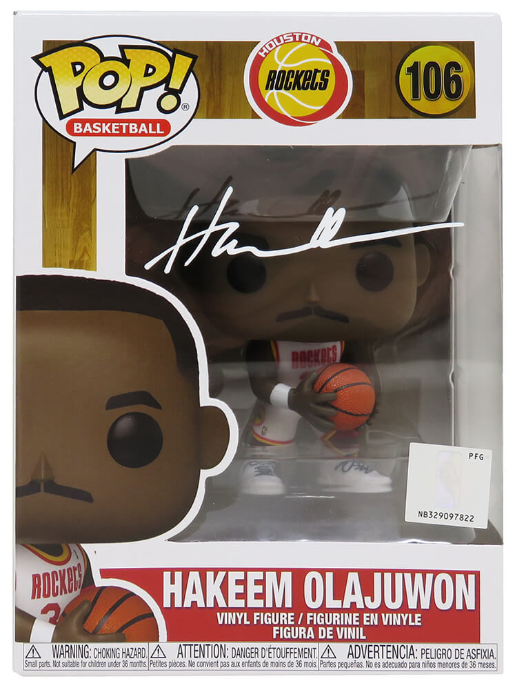 OLAFUN200 No.106 Hakeem Olajuwon Signed Houston Rockets Funko Pop Doll