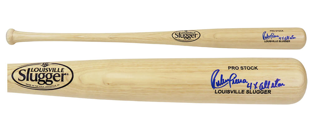 Picture of Schwartz Sports Memorabilia SIEBAT100 MLB Ruben Sierra Signed Louisville Slugger Pro Stock Blonde Baseball Bat with 4x All Star