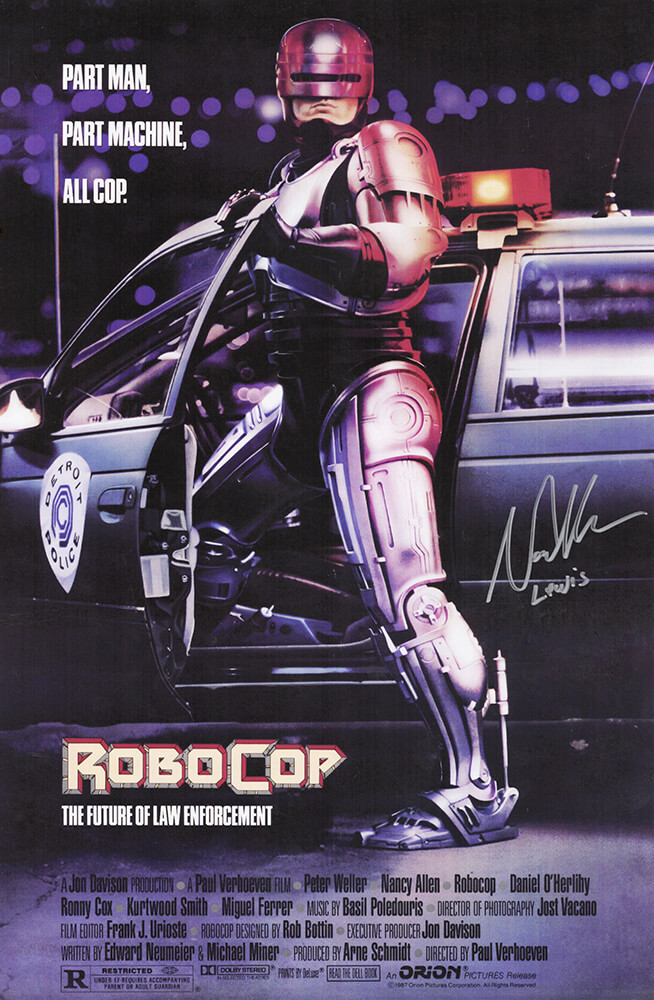 ALLPST501 11 x 17 in. Nancy Allen Signed Robo Cop Movie Poster with Lewis Inscription -  Schwartz Sports Memorabilia