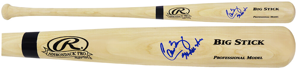 Picture of Schwartz Sports Memorabilia BAEBAT112 Carlos Baerga Signed Rawlings Big Stick Blonde MLB Baseball Bat with 3x All Star Inscription