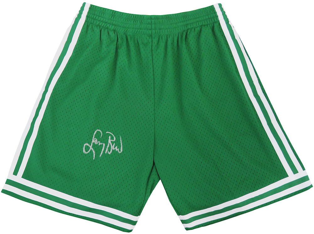 BIRJRY213 Larry Bird Signed Boston Celtics Green 1985-86 Style Mitchell & Ness NBA Basketball Shorts Jersey -  Schwartz Sports Memorabilia