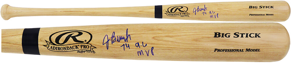 Picture of Schwartz Sports Memorabilia BURBAT102 Jeff Burroughs Signed Rawlings Big Stick Blonde Baseball Bat with 74 AL MVP Inscription