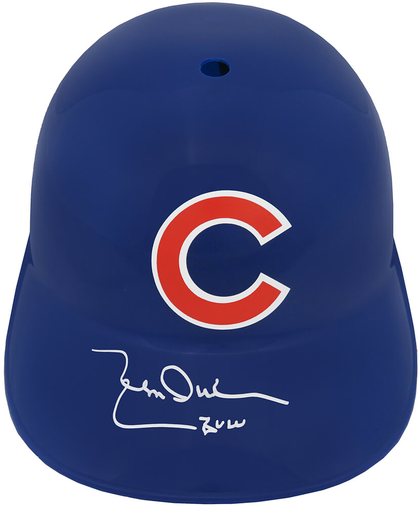 Picture of Schwartz Sports Memorabilia DURBTH100 Leon Durham Signed Chicago Cubs Souvenir Replica Batting MLB Helmet with Bull Inscription