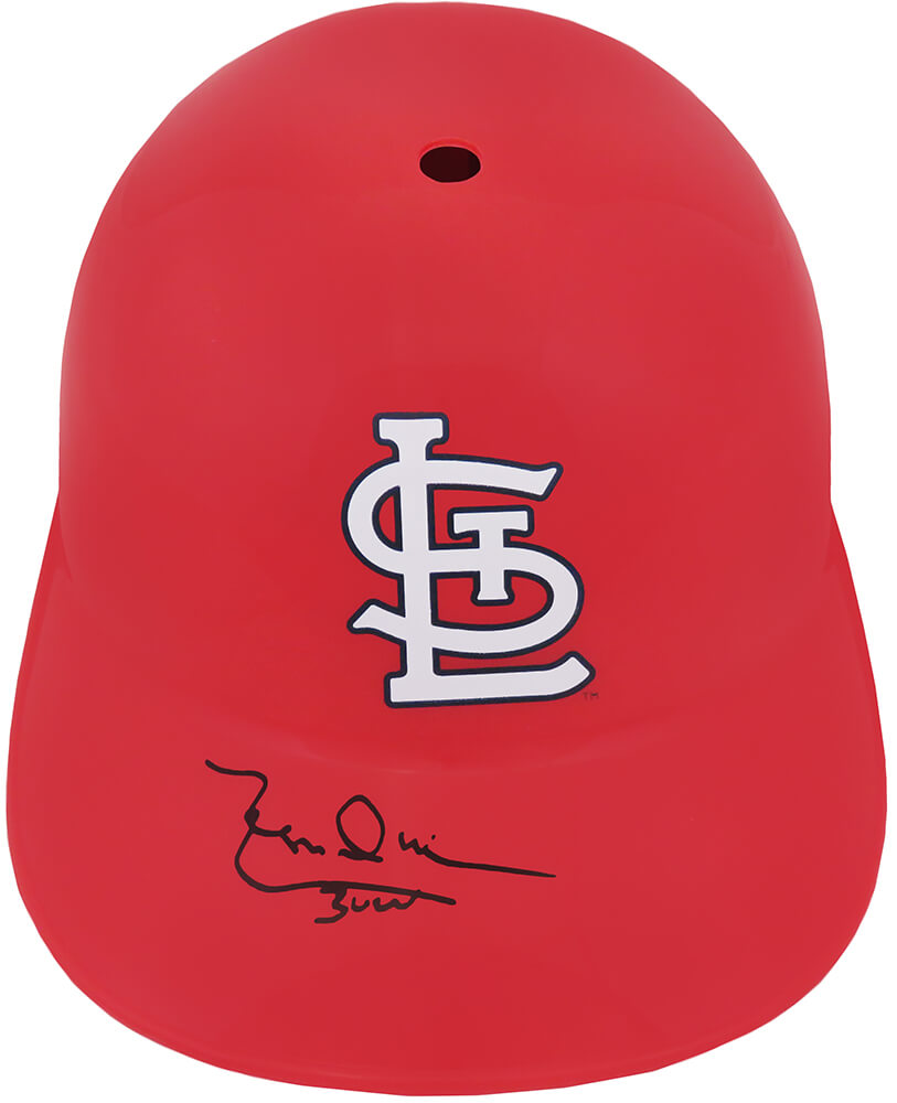 Picture of Schwartz Sports Memorabilia DURBTH101 Leon Durham Signed St Louis Cardinals Souvenir Replica Batting MLB Helmet with Bull Inscription