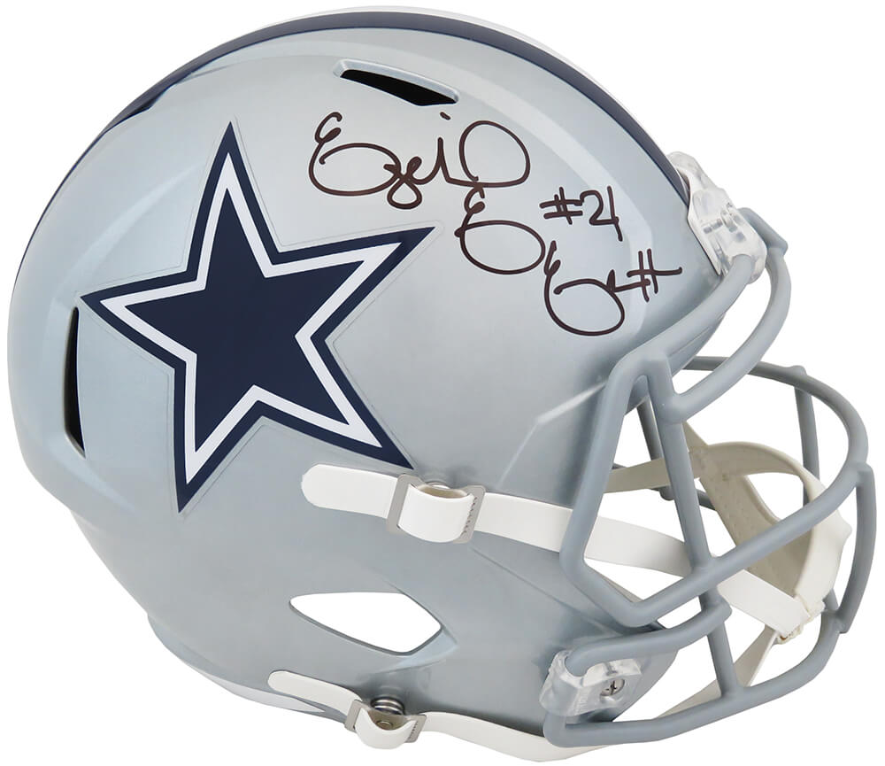 Picture of Schwartz Sports Memorabilia ELLREP300 Ezekiel Elliott Signed Dallas Cowboys Riddell Full Size Speed NFL Replica Helmet