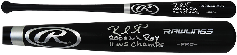 Picture of Schwartz Sports Memorabilia FURBAT102 Rafael Furcal Signed Rawlings Pro Black MLB Baseball Bat with 2000 Roy&#44; 11 WS Champs