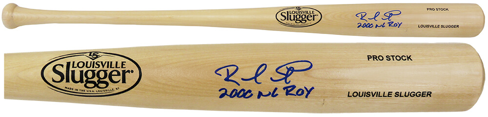 Picture of Schwartz Sports Memorabilia FURBAT103 Rafael Furcal Signed Louisville Slugger Pro Stock Blonde MLB Baseball Bat with 2000 Roy Inscription
