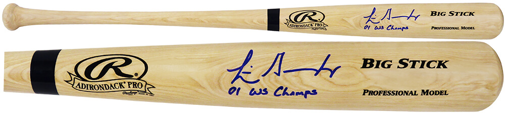 Picture of Schwartz Sports Memorabilia GONBAT110 Luis Gonzalez Signed Rawlings Big Stick Blonde MLB Baseball Bat with 01 WS Champs Inscription