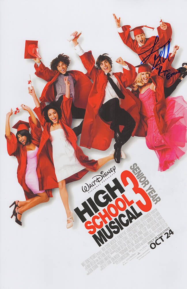 GRAPST500 11 x 17 in. Lucas Grabeel Signed High School Musical 3-Senior Year Movie Poster with Ryan Evans Inscription -  Schwartz Sports Memorabilia