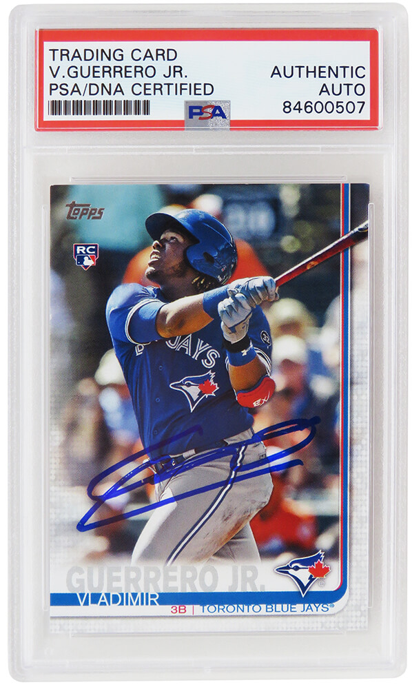 GUECAR106 Vladimir Guerrero Jr Signed Toronto Blue Jays 2019 Topps Series 2 Rookie MLB Baseball Trading Card with No PSA & DNA Encapsulated