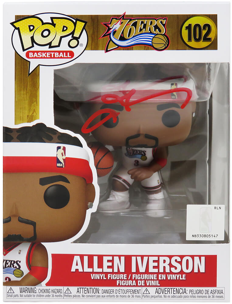 IVEFUN201 Allen Iverson Signed Philadelphia 76ers NBA Funko Pop Doll - No.102