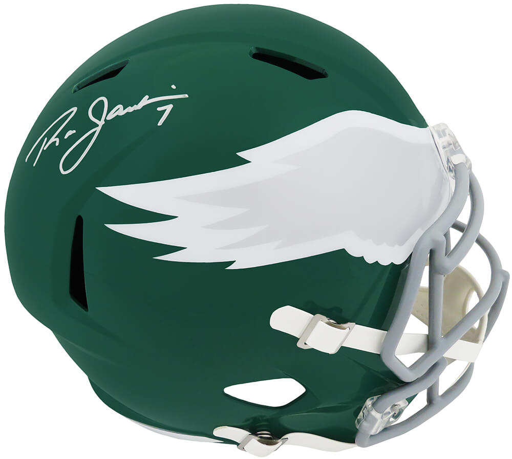 JAWREP301 Ron Jaworski Signed Philadelphia Eagles Throwback Riddell Full Size Speed NFL Replica Helmet