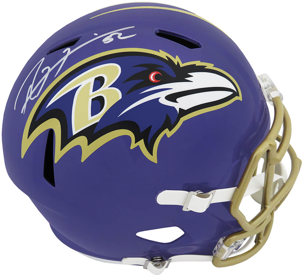 LEWREP318 Ray Lewis Signed Baltimore Ravens Flash Riddell Full Size Speed NFL Replica Helmet