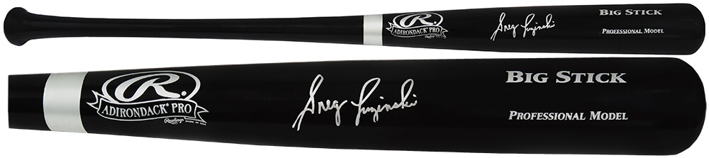 Picture of Schwartz Sports Memorabilia LUZBAT100 Greg Luzinski Signed Rawlings Big Stick Black MLB Baseball Bat