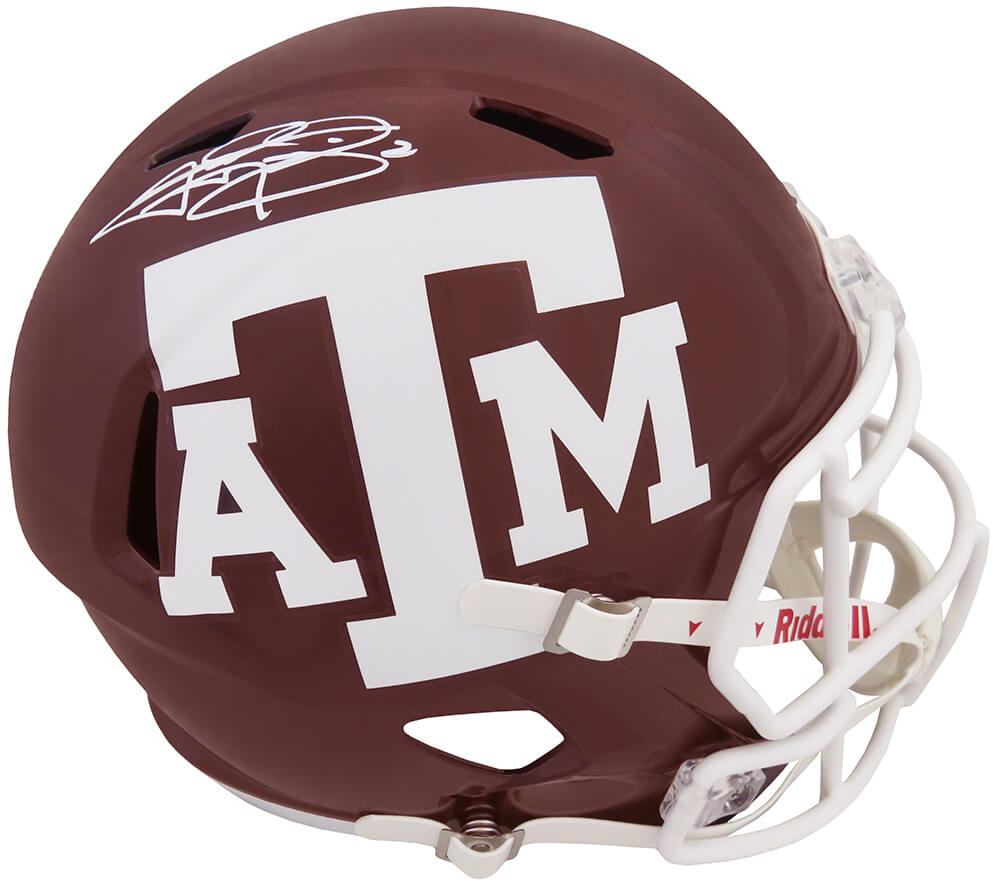 MANREP326 Johnny Manziel Signed Texas A&M Maroon Riddell Full Size Speed NCAA Replica Helmet