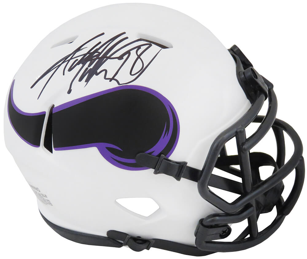 PETMIN305 Adrian Peterson Signed Minnesota Vikings Lunar Eclipse Riddell Speed NFL Mini Helmet
