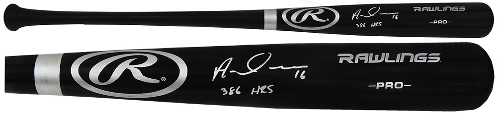Picture of Schwartz Sports Memorabilia RAMBAT112 Aramis Ramirez Signed Rawlings Pro Black MLB Baseball Bat with 386 HRs Inscription