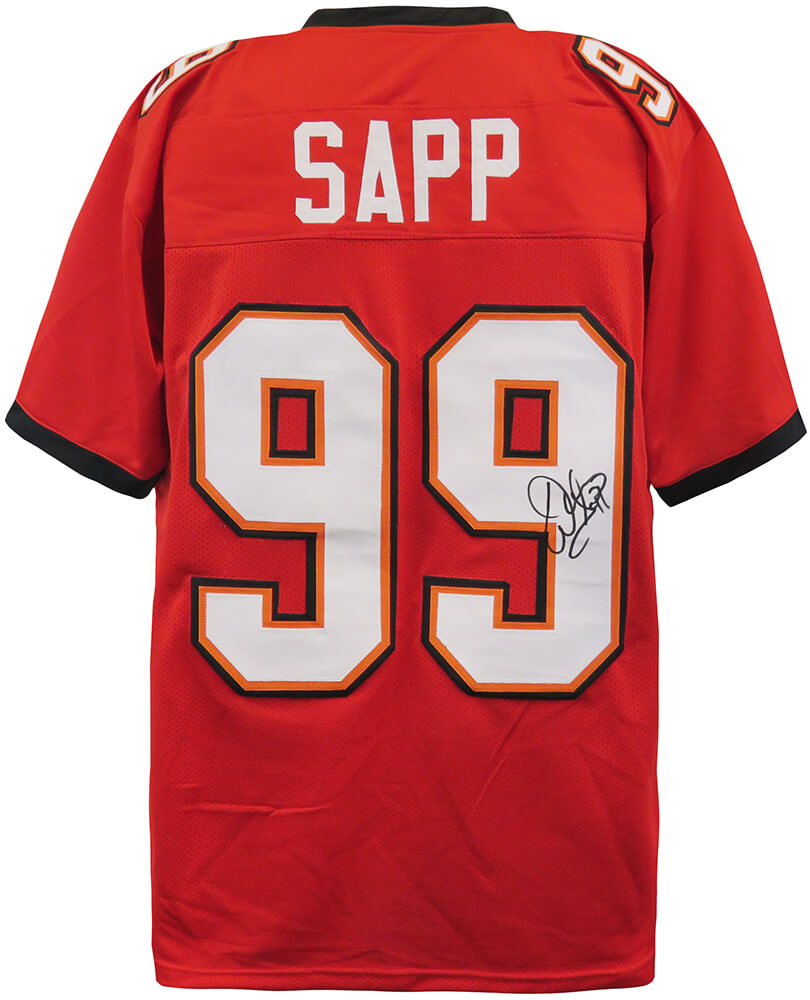 Picture of Schwartz Sports Memorabilia SAPJRY302 Warren Sapp Signed Red NFL Custom Jersey