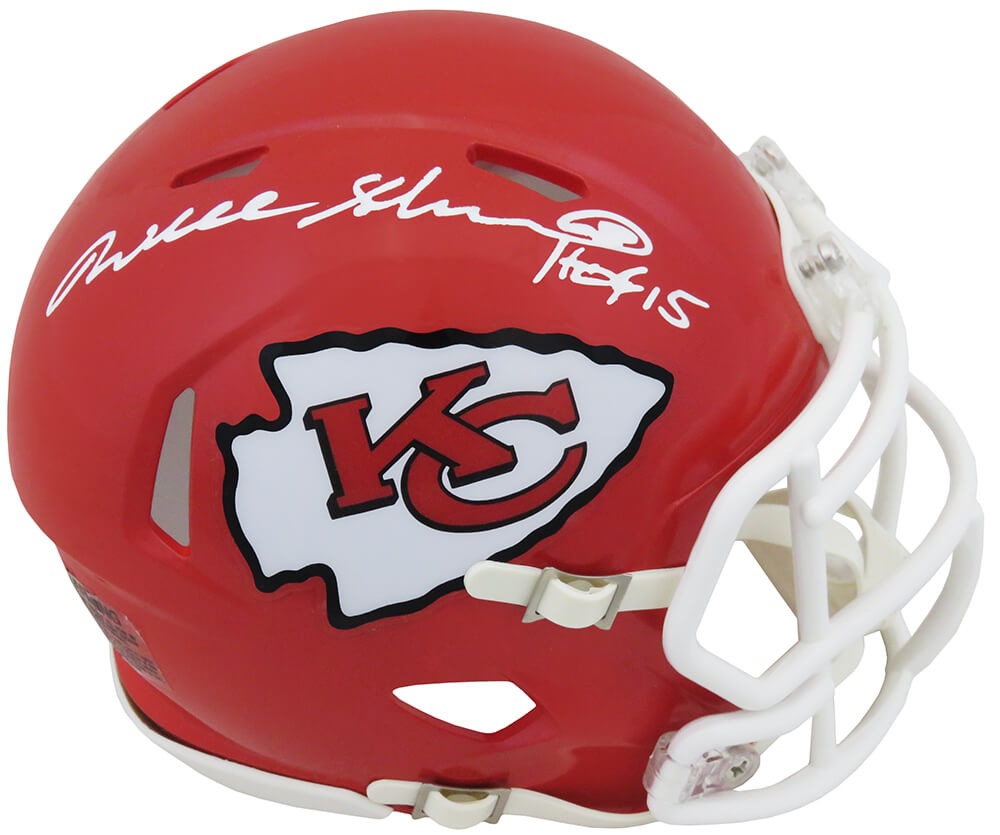 SHIMIN303 Will Shields Signed KC Chiefs Riddell Speed NFL Mini Helmet with HOF 15 Inscription