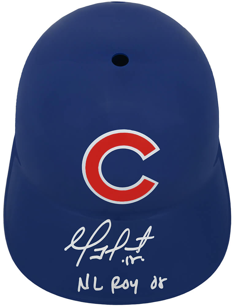 Picture of Schwartz Sports Memorabilia SOTBTH100 Geovany Soto Signed Chicago Cubs Replica Souvenir Batting MLB Helmet with NL Roy 08 Inscription