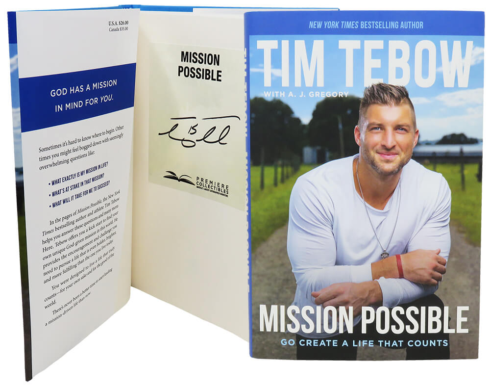TEBOTH300 Tim Tebow Signed Mission Possible Hard Cover Book