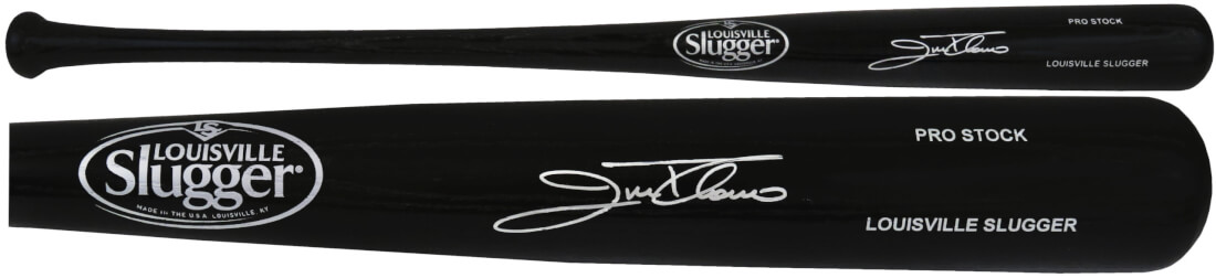 Picture of Schwartz Sports Memorabilia THOBAT131 Jim Thome Signed Louisville Slugger Pro Stock Black MLB Baseball Bat